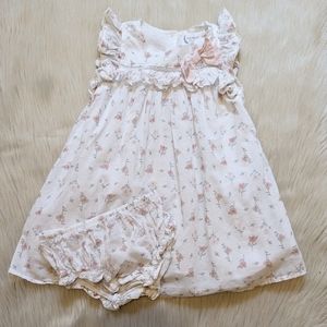 The Prairie by  Rachel Ashwell white with pink floral print dress size 24 M